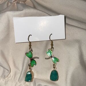 Green Dragonfly Earrings